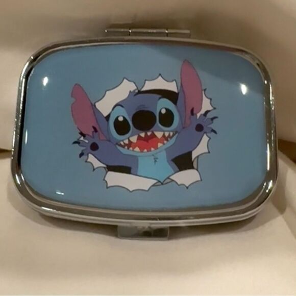 Lilo & Stitch Travel Pill Box 2 Compartment Decorative Medicine Pill Case NWT - Picture 1 of 5